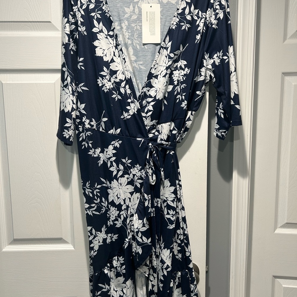 BloomChic Blue and White Floral Dress
